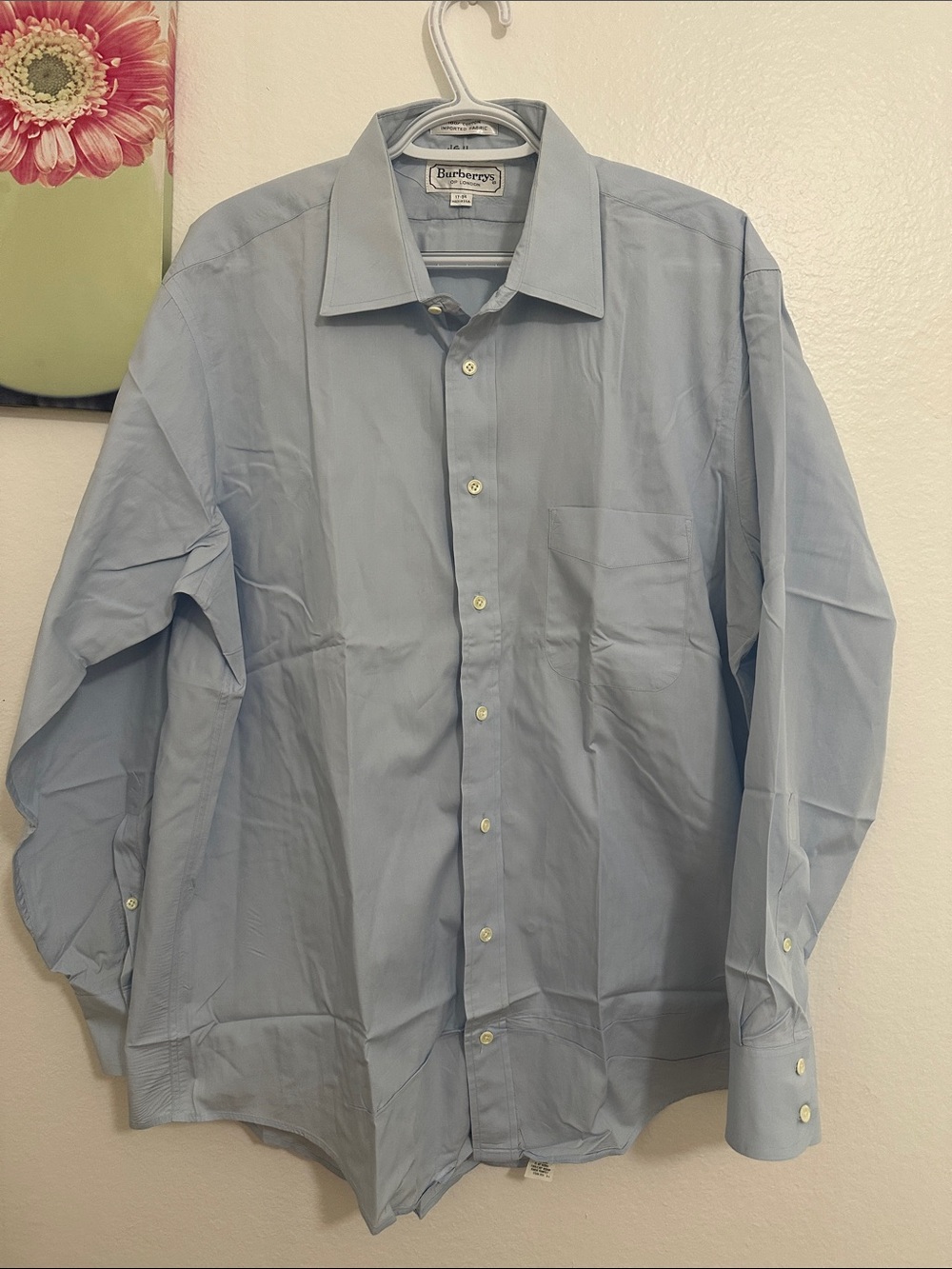 Burberrys Men's Pale Blue Dress Shirt